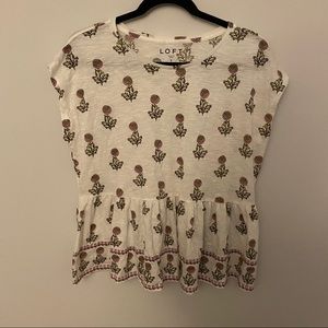NWT LOFT floral print flounce top